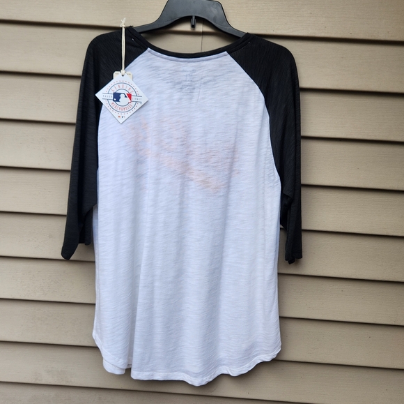 Tailgate 3/4 Raglan Sleeve Sports Tee Steel City NWT Black White - Picture 5 of 9